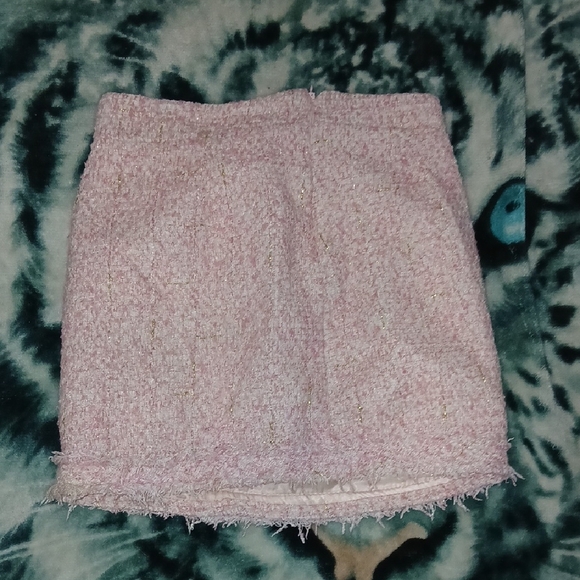 Chic Pink Tweed Mini Skirt Nwot - Picture 2 of 3